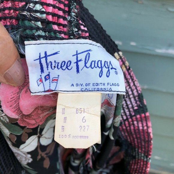 Vintage Edith Flagg Three Flaggs floral midi long - Picture 8 of 9